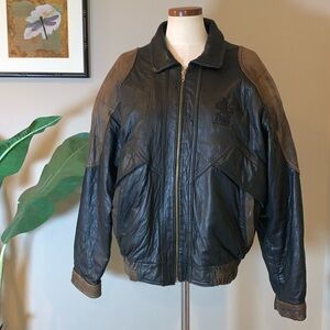 Vintage Phase 2 Leather Jacket, Black & Brown, Men’s L
